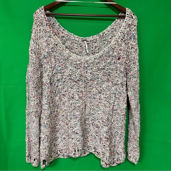 Free People Oversized Multi-Color Crochet Sweater Size XS - Picture 1 of 13